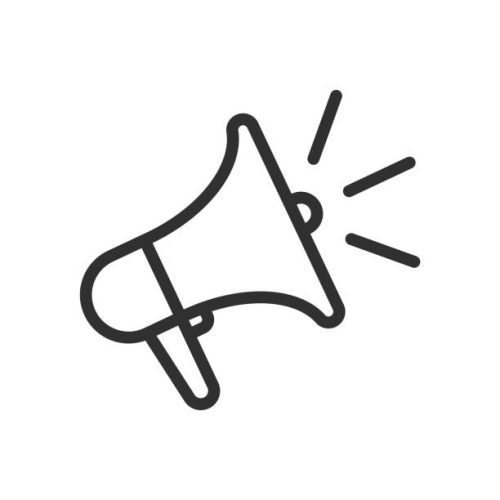 Loudspeaker line icon. Megaphone symbol. Vector illustration. Eps 10.